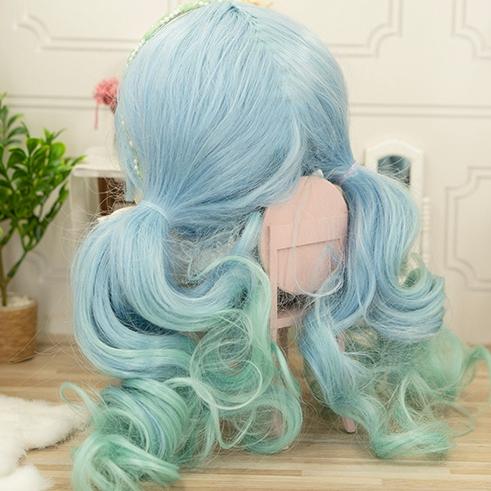 20cmブルーロングウェーブヘアコットンドール
