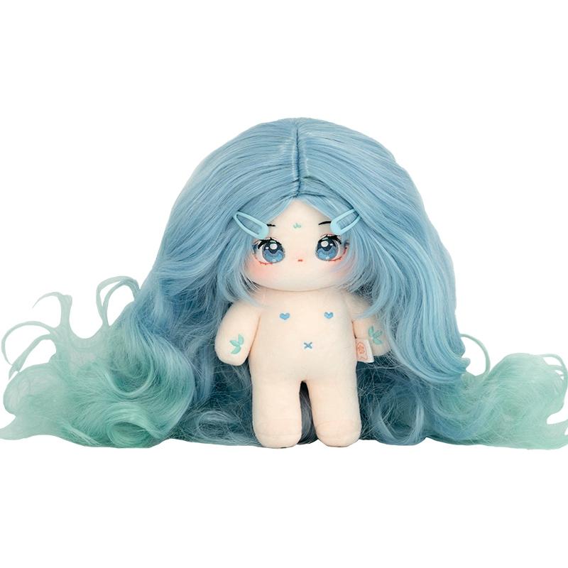 20cmブルーロングウェーブヘアコットンドール