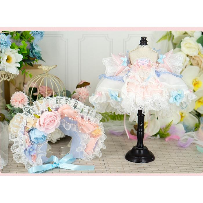 20cmコットンドール 7ピース付き ゴージャスな花嫁衣装の画像