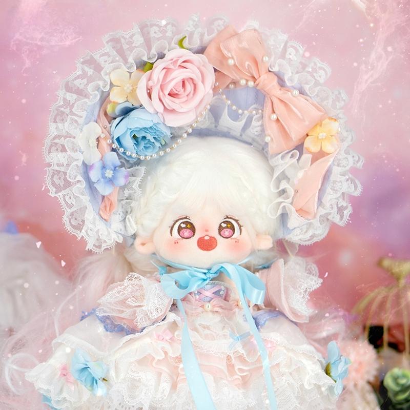 20cmコットンドール 7ピース付き ゴージャスな花嫁衣装の画像