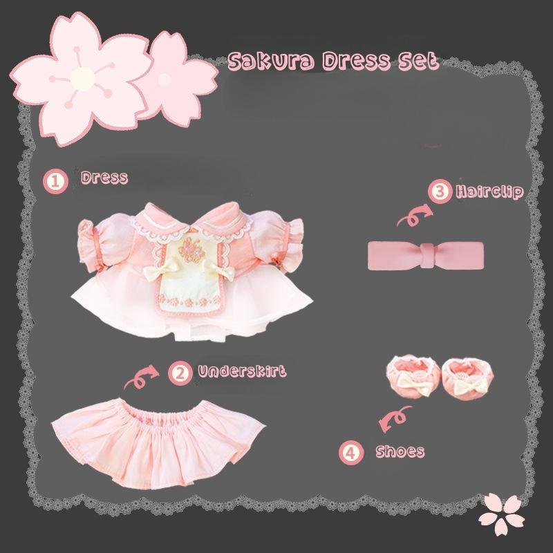 20cmコットンドール 桜ドレス4点セット_3