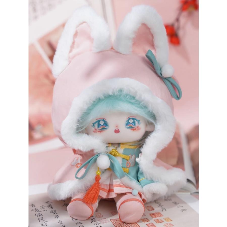 20cmコットンドール 4ピースバニーチースカートセット付き ぬいぐるみ 着せ替えぬいぐるみ 20cm 女の子 ぬい 本体 コットンドール 綿の人形 ドール 推し活 ぬい活 無属性 中華ぬい 中国ぬい ボディ
