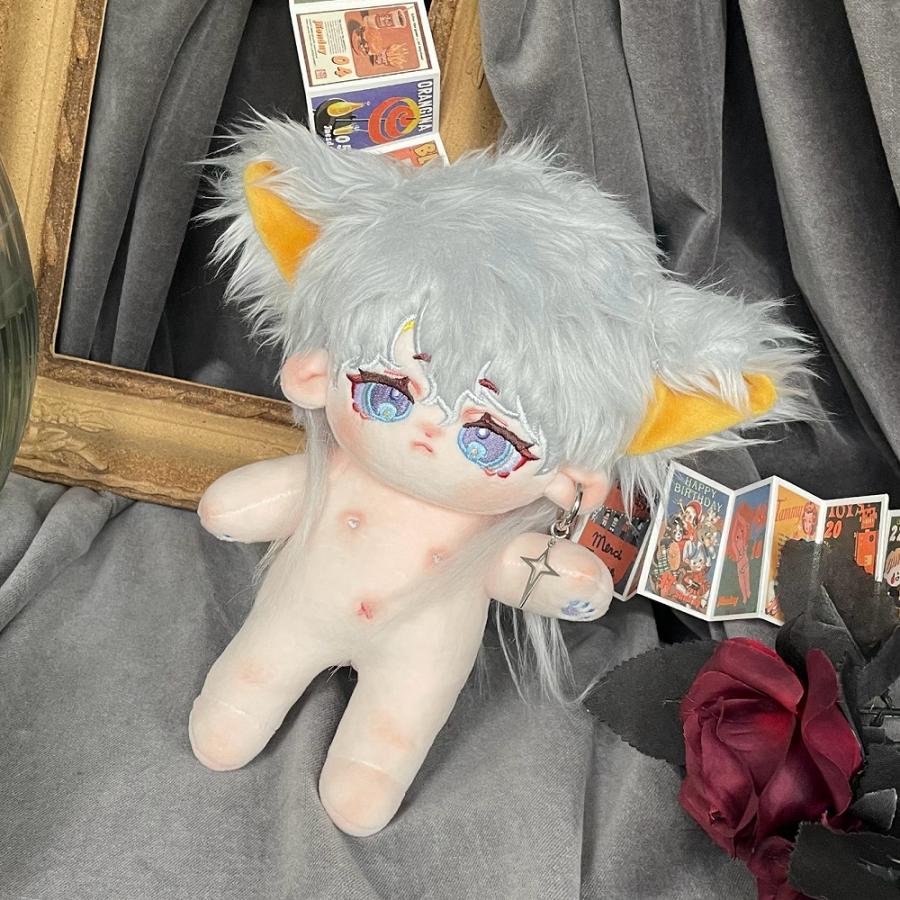Ning Qi 20cm コットンドール 取り外し可能なぬいぐるみ耳付き_5