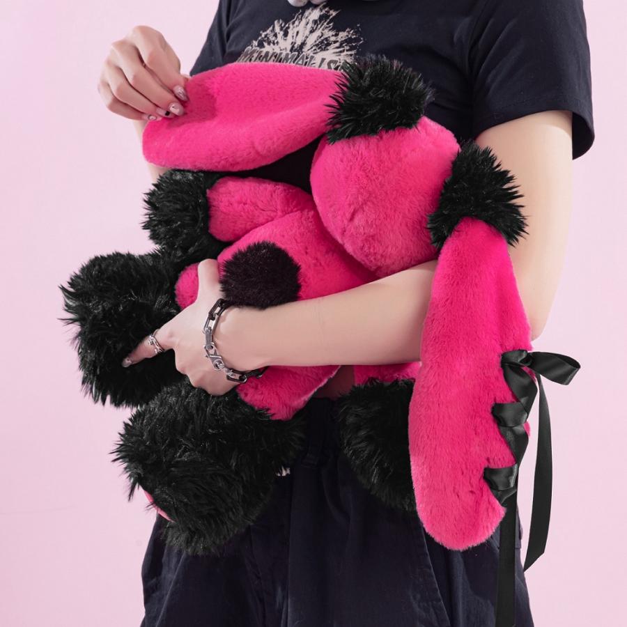 ローズピンク/ライトピンク カワイイリボンうさぎ 30cm ぬいぐるみ