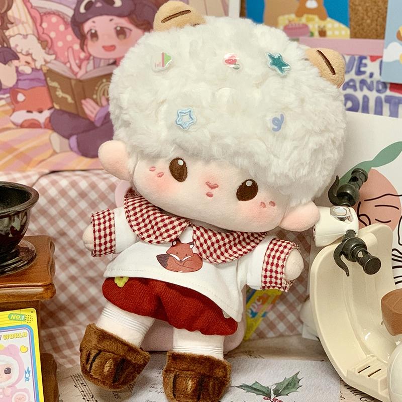 赤ちゃんひつじのミエミエ 20cm コットンドール 4点付き リトルフォックスケープセット_1