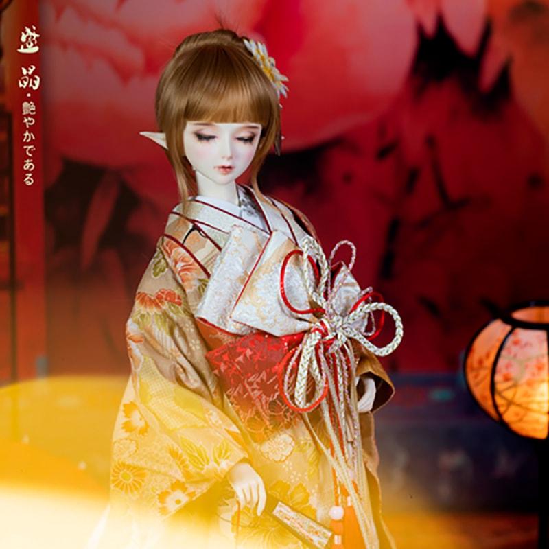BJD 1/6 1/4 1/3 ドール服 着物セット 和風振袖 花魁 花嫁 『盛晶