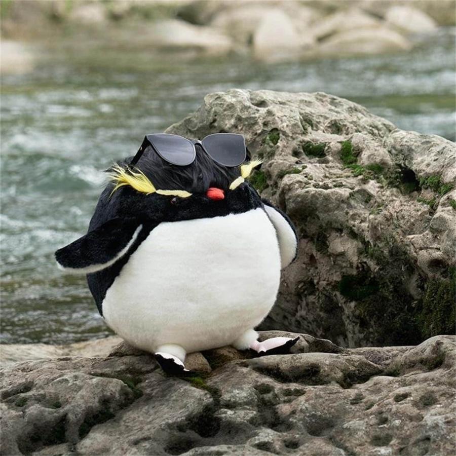 イワトビペンギン フィギュア ぬいぐるみ 可愛い 抱き枕 ふわふわ 癒し系 動物 おもちゃ 人形 卒業祝い プレゼント デスクプレの画像