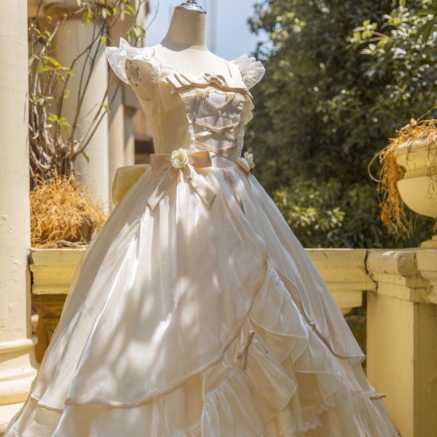 ゴスロリ服 ロリータ ドレス ロング丈 バックリボン エレガント 双子 