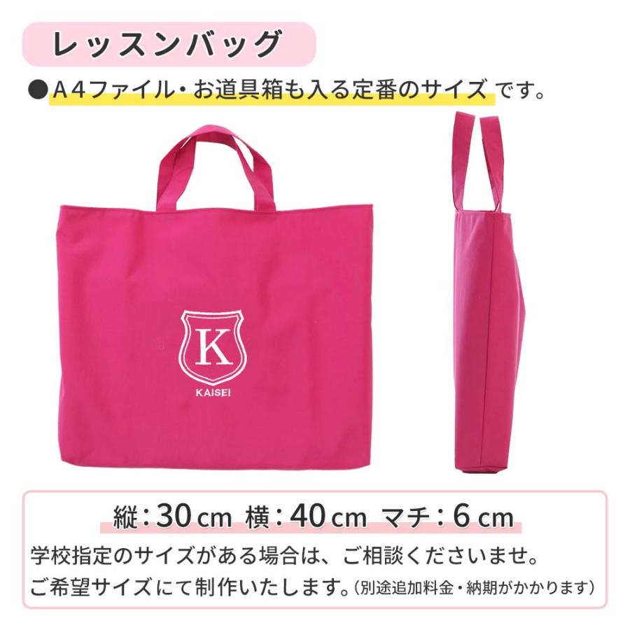 入園入学 レッスンバッグ シューズケース 体操着袋 3点セット 男の子 女の子【撥水 シールド ピンク】丈夫 上品 長く使える 撥水 防水 名入れ刺繍 日本製_5
