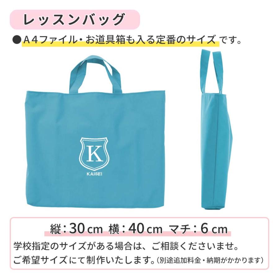 入園入学 レッスンバッグ シューズケース 体操着袋 3点セット 男の子 女の子【撥水 シールド ターコイズ】丈夫 上品 長く使える 撥水 防水 名入れ刺繍 日本製_5