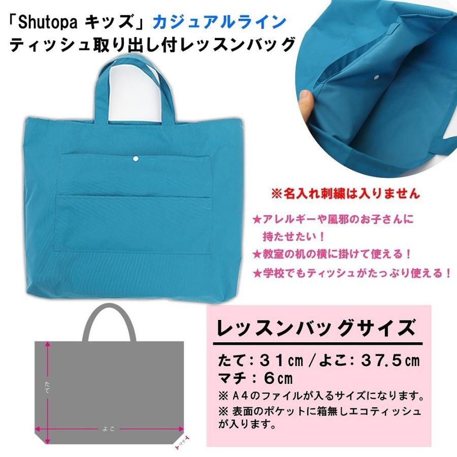 レッスンバッグ シューズケース 体操着袋 3点セット 女の子【ティッシュバッグ ターコイズ プリンセス】おしゃれ 手作り 花粉症 アレルギー 風邪 日本製_4