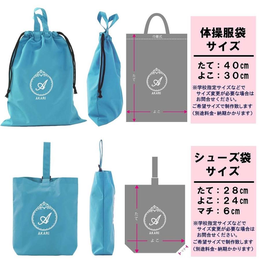 レッスンバッグ シューズケース 体操着袋 3点セット 女の子【ティッシュバッグ ターコイズ プリンセス】おしゃれ 手作り 花粉症 アレルギー 風邪 日本製_5