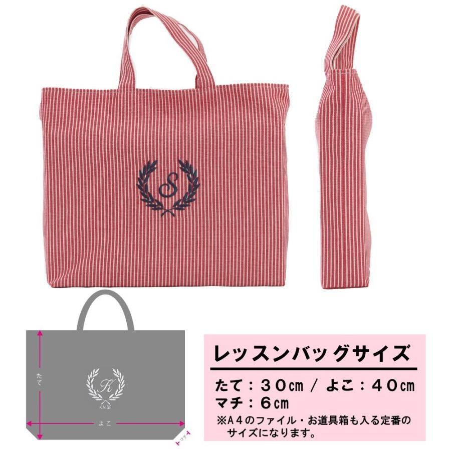 レッスンバッグ シューズケース 2点セット 男の子 女の子 おしゃれ【ストライプ赤 葉】ハンドメイド おすすめ 人気 刺繍 マチ付き 上品 手作り 日本製 トレッキングシューズ人気商品一覧 通販