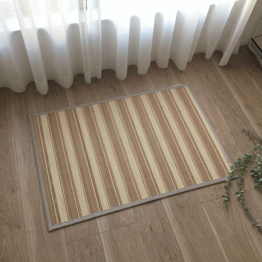 天然素材 藤マット 立山 60×90cm 玄関マット 室内 竹 天然竹 約60×90cm 無地 快適 抗菌 防臭 バンブー