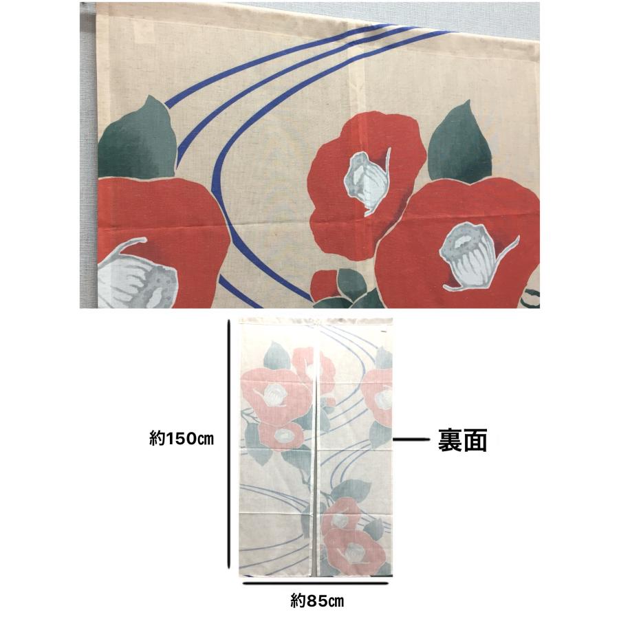 のれん 暖簾 おしゃれ 椿 季節 麻混 縁起の良い花 目隠し 間仕切り