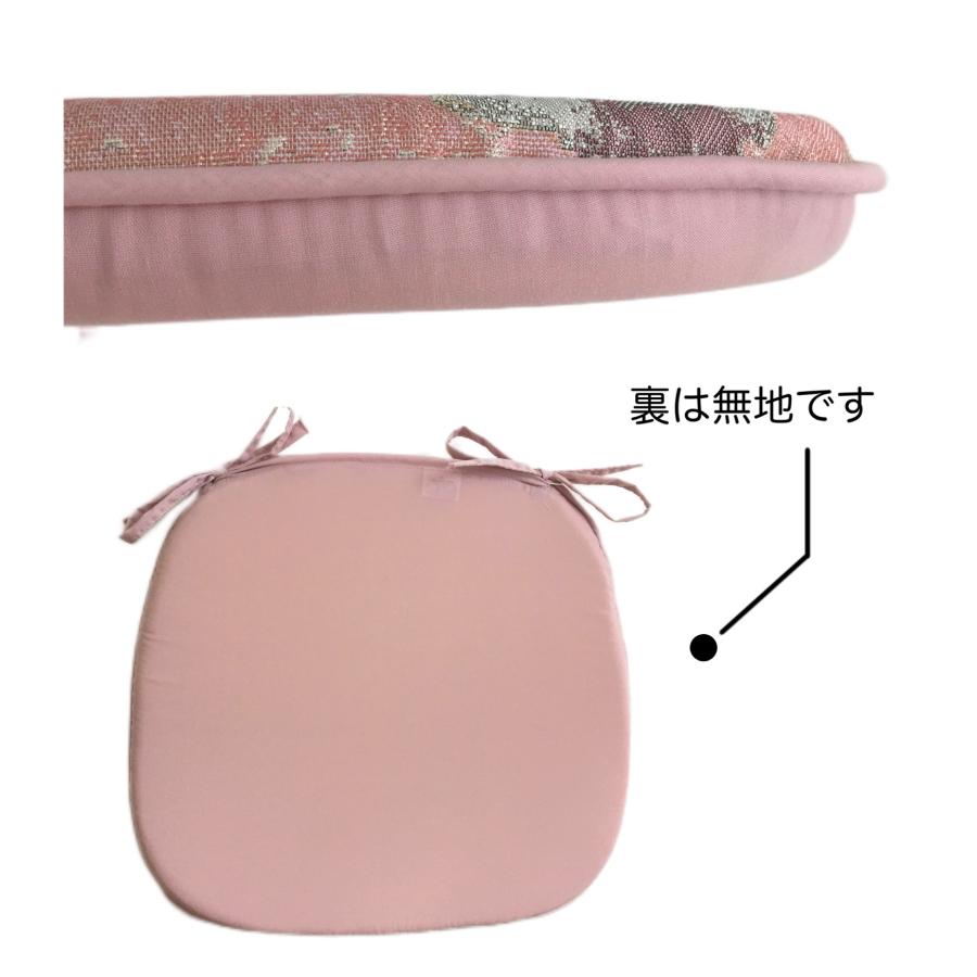 シートクッション いす用 車 座布団 馬蹄型 ひも付き ピンク カバー