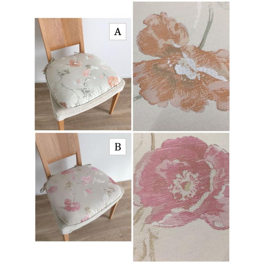 【新品】シートクッション いす用 ひも付き  綿 花柄 カバー取り外し シートクッション ひも付き いす用 かわいい 座布団 北欧 花柄