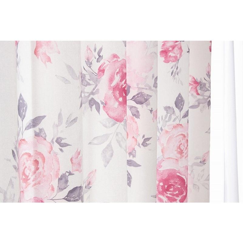 カーテン ドレープ おしゃれ フェミニン 花柄 バラ 日本製 幅100×丈90