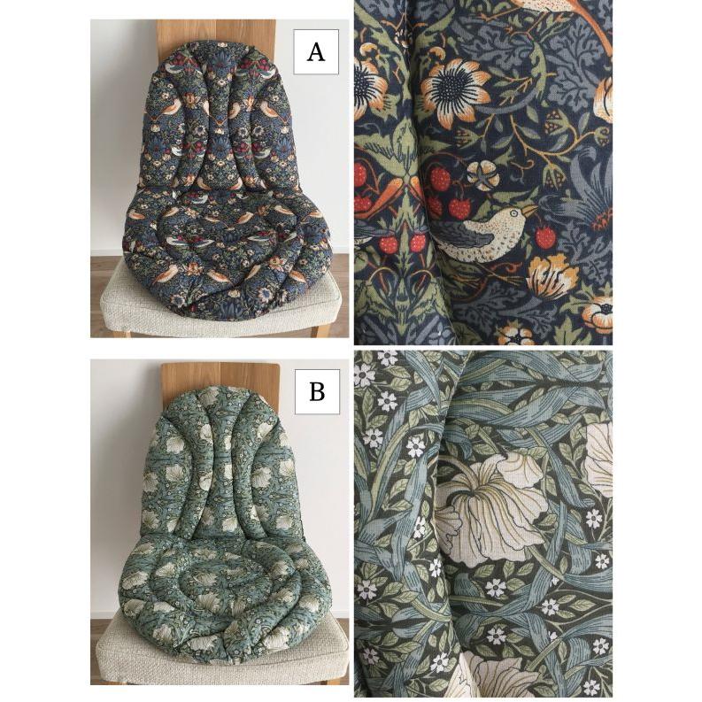 背もたれ付きシートクッション 洗える ひも付き おしゃれ いす用