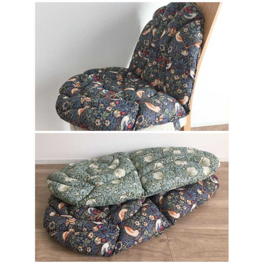 背もたれ付きシートクッション 洗える ひも付き おしゃれ いす用