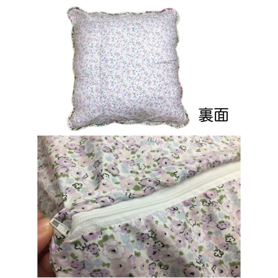 紫色の花柄刺繍座布団 座布団カバー 55×59cm おしゃれ 綿100％ 上品 かわいい パープル 花柄