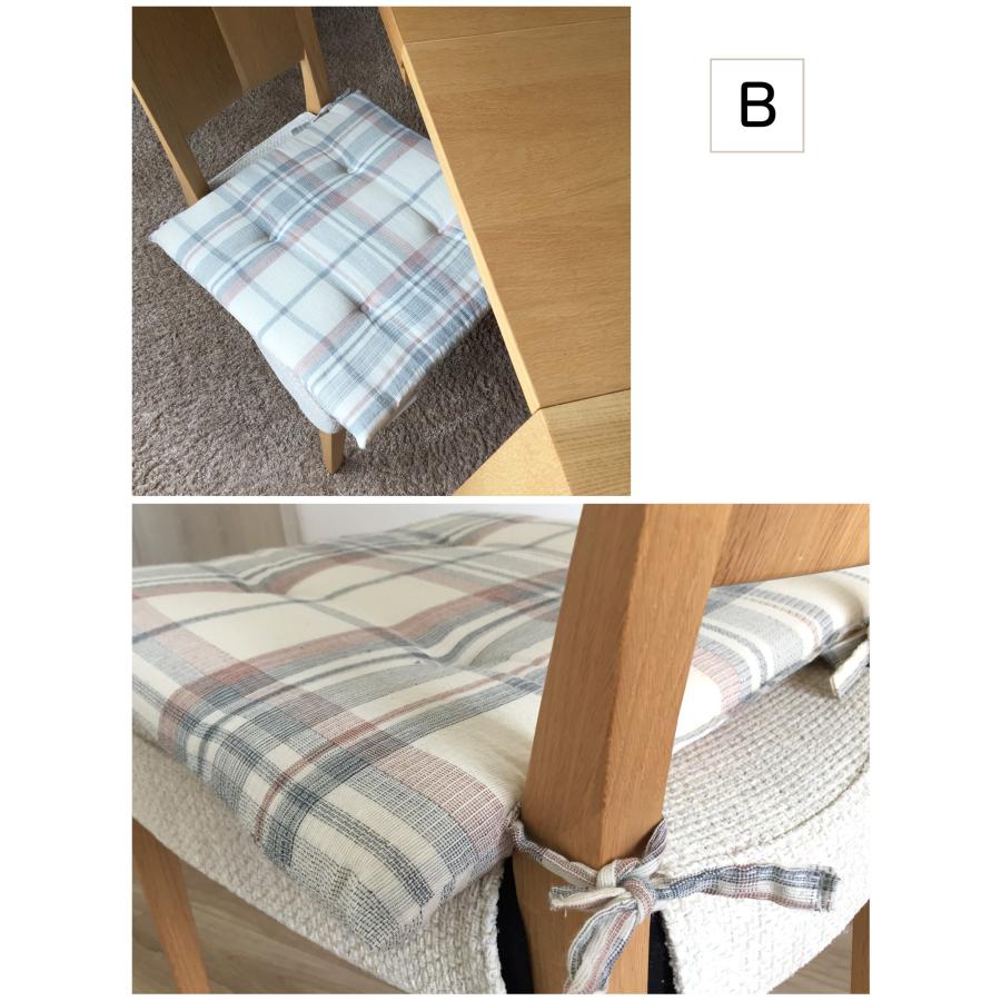 シートクッション ひも付き いす用 車 座布団 チェアパッド 和風 和