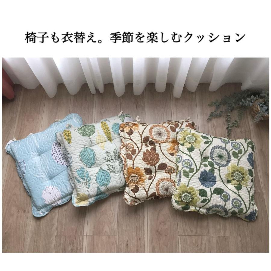 シートクッション ひも付き いす用 車 座布団 チェアパッド 約43×43cm