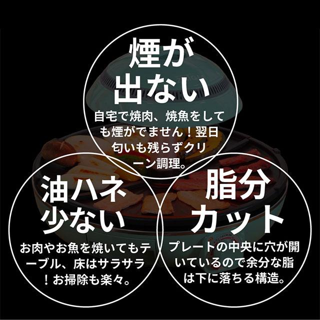 サークル炙輪（あぶりん） ホットプレート 無煙 焼き肉プレート ハーフフラットプレート+トングセット ZAIGLE ザイグル 煙が出ない 無煙ロースター｜choro｜04