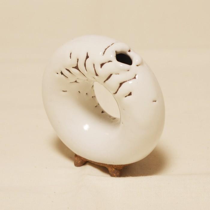紅*隊様 【最終値下げ】山口浩二作　花器及びオーナメント 萩焼 九郎房 かいらぎ一輪挿し(小) 輪 藤本敏夫作 : 山口ぶちええもん