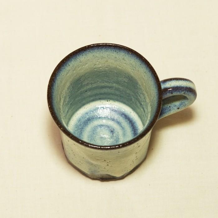 山口萩焼 明善窯 青萩マグカップ 大和佳太作 化粧箱付き : 山口ぶち