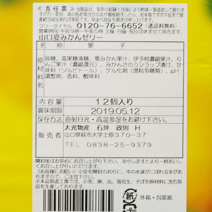 山口夏みかんゼリー 12本入り 夏みかんきらら お土産 人気 : 山口