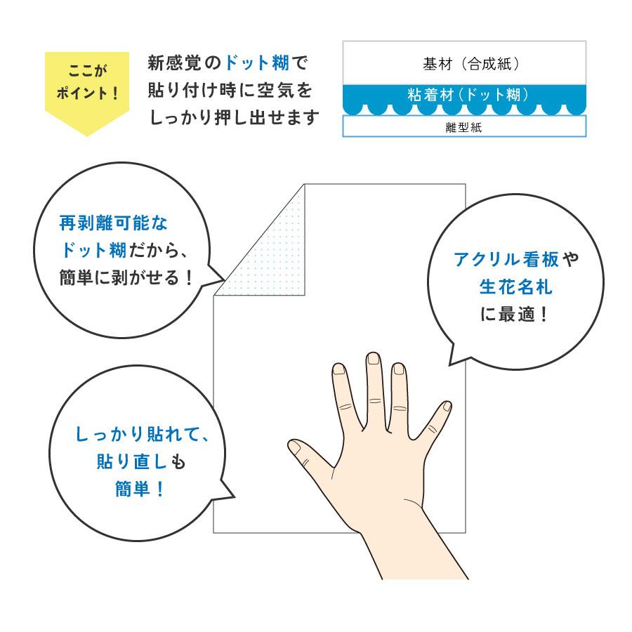 インクジェット用合成紙シール 再剥離 195mm幅 30m巻 2本入り 