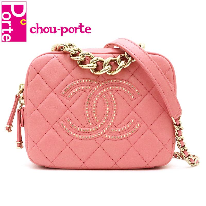 シャネル Chanel チェーンハンドバッグ チェーンショルダー マトラッセ ラムスキン ココスタッズ ピンク 29番台 未使用品 Bgch A3442 Chou Porte 通販 Yahoo ショッピング