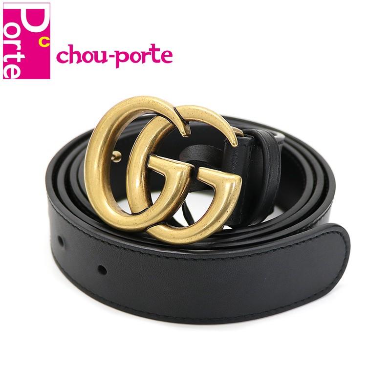 グッチ Gucci ベルト ダブルgバックル レザー ブラック 黒 アンティークゴールド金具 110 44 メンズ 中古美品 Kmgc 329 Chou Porte 通販 Yahoo ショッピング