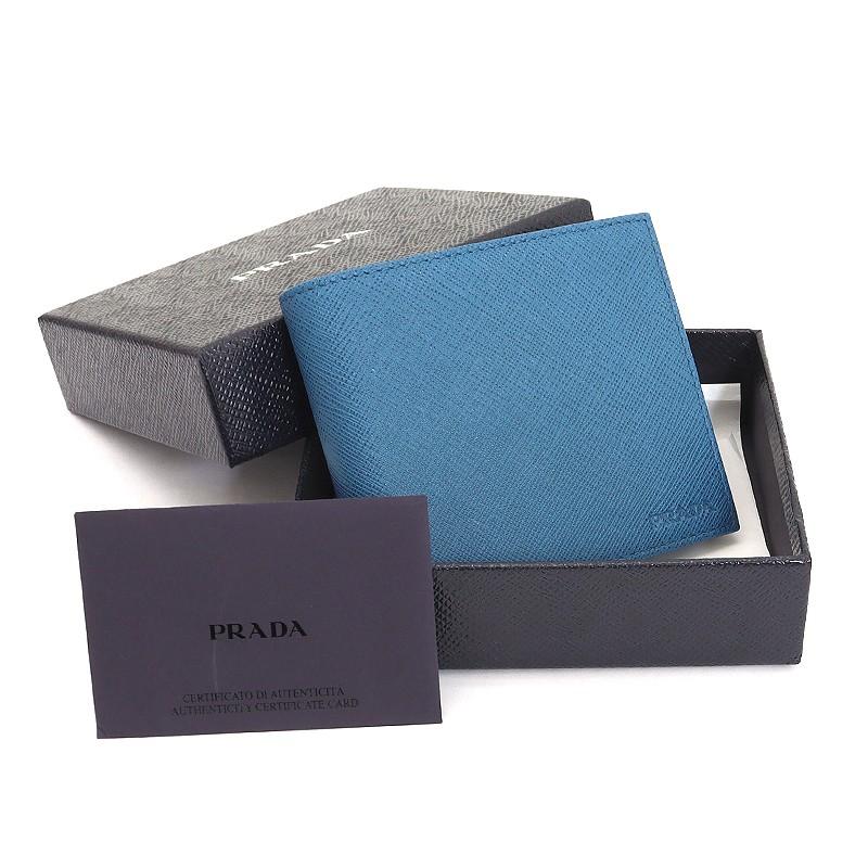プラダ Prada 財布 二つ折り サフィアーノ レザー コバルトブルー系 Cobalt 2mo738 メンズ 未使用品 Kmpr 429 Chou Porte 通販 Yahoo ショッピング