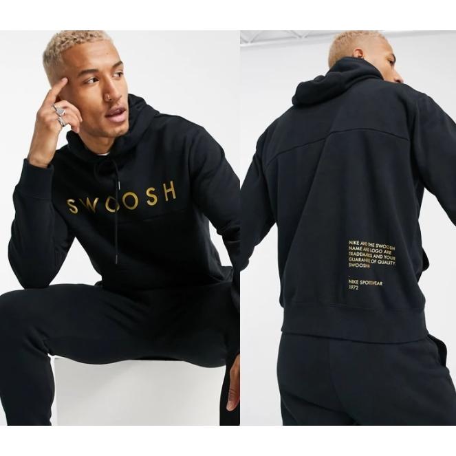 ナイキ パーカー 長袖 無地 ロゴ Nike Swoosh パーカー フーディ ブラック A Choual 通販 Yahoo ショッピング