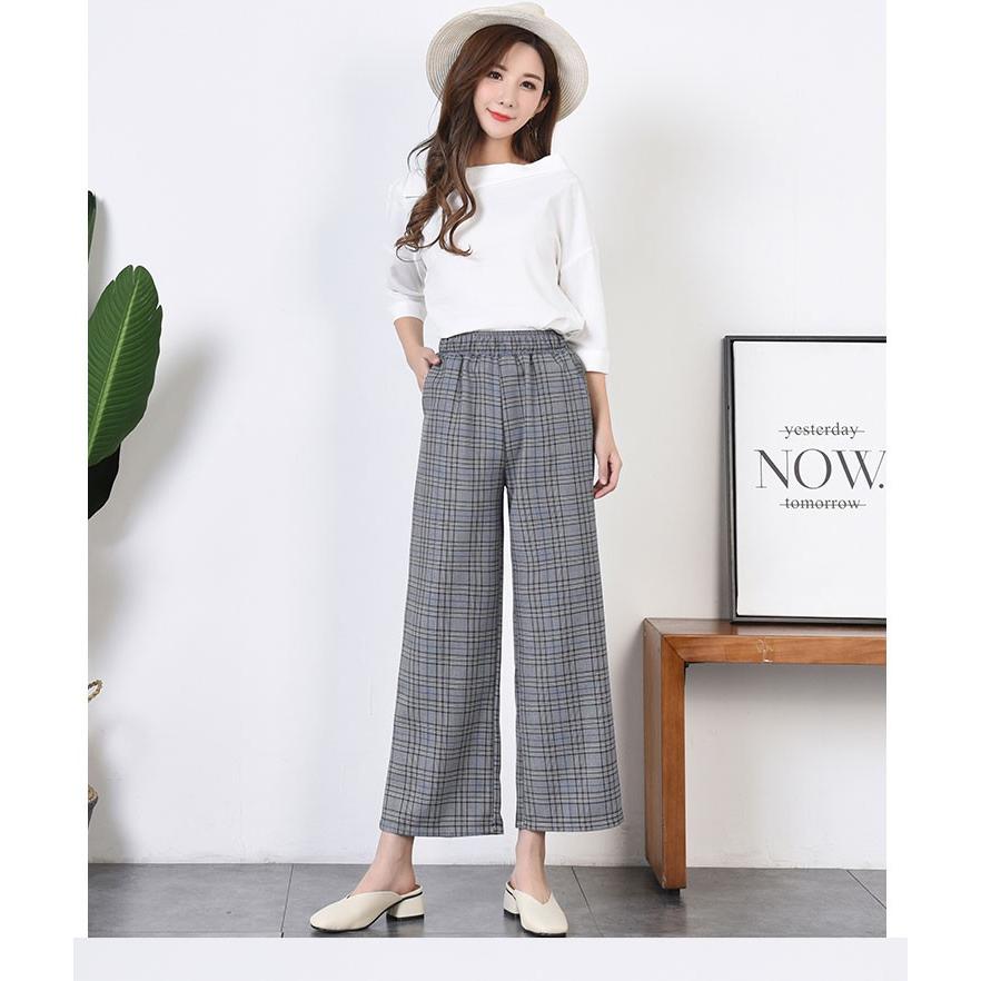 グレンチェック ワイドパンツ オフィス カジュアル レディース 脚長 Chmr1001 Chou Chou Clothes 通販 Yahoo ショッピング