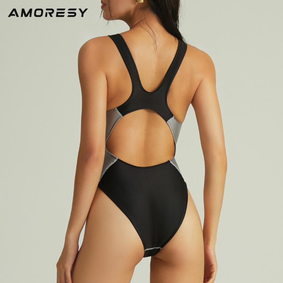 AMORESY Aphrodite 競泳水着 コスチューム バイカラー レオタード ハイレグ ワンピーススイムスーツ グラビア ボディスーツ 男女兼用｜chouchou-life｜04