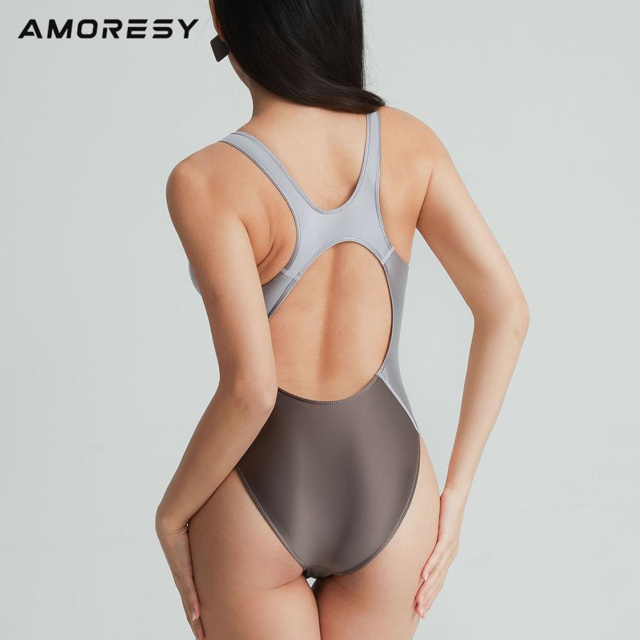 AMORESY Vellustre B シリーズ 競泳水着 バイカラー レオタード レーシングバック コスチューム グラビア ボディスーツ 男女兼用｜chouchou-life｜08