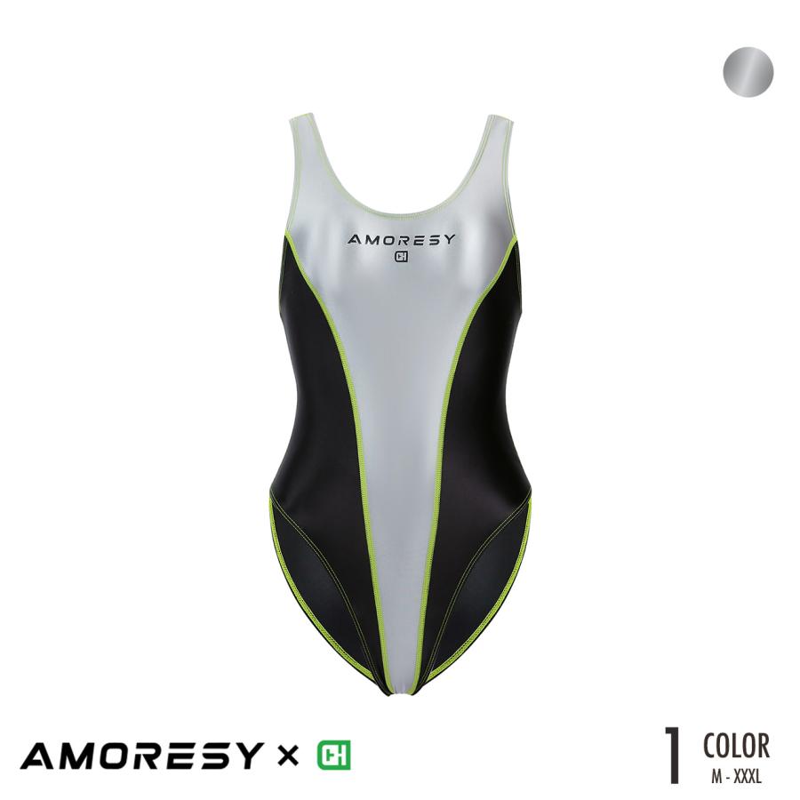 AMORESY アモレシー Velora コスホリック コラボ Esme ハイレグ 競泳水着 ツートン ボディスーツ レオタード レーシングバック コスチューム コスプレ 男女兼用（Yahoo!・ChouChouストア）