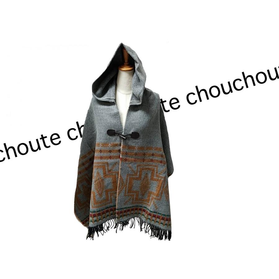 送料無料 フード付き ポンチョ ストール トッグル付き ネイティブ エスニック 秋冬 防寒 プレゼント 14 006 オシャレマニア Chouchoute 通販 Yahoo ショッピング