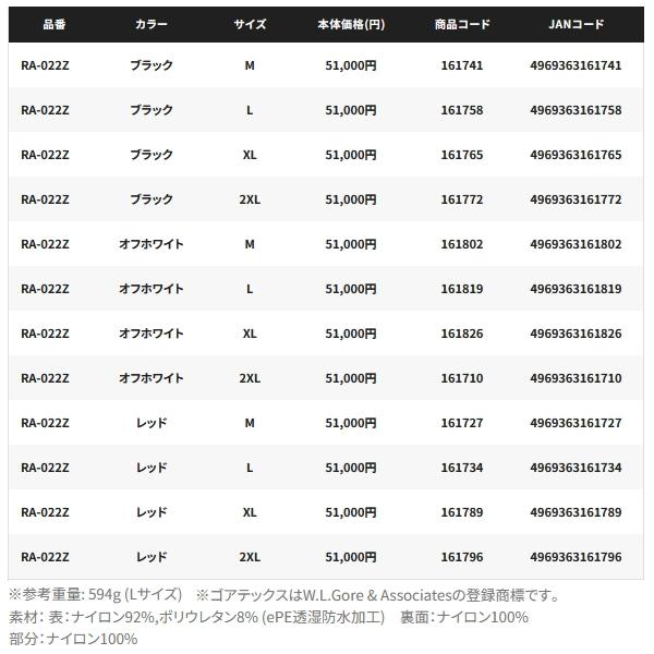（26年3月新商品） シマノ GTX-ST アングラーズシェル プロパンツ 05 RA-022Z オフホワイト Lサイズの画像