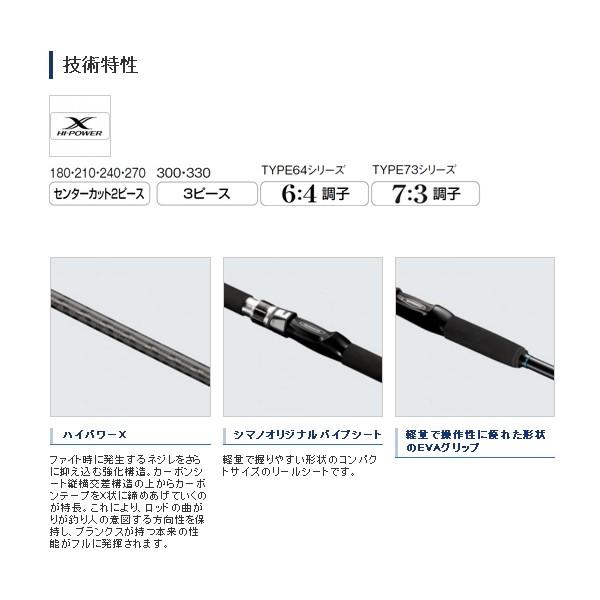 （20年5月新商品） シマノ シーマイティ X TYPE64 80-300 （仕舞寸法 105.5cm）の画像