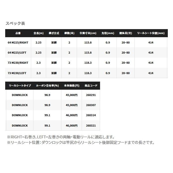 シマノ ≪'22年6月新商品！≫ リアランサー ライトヒラメ 73 M230/左
