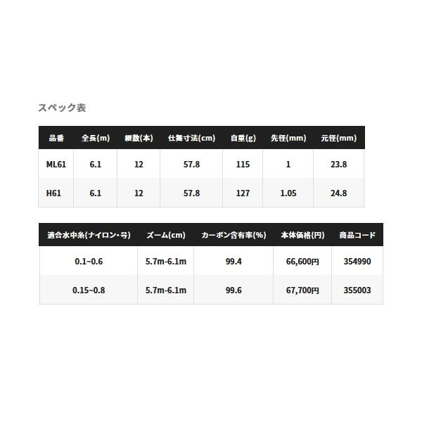 （23年1月新商品） シマノ 23 翠弧 H61 （仕舞寸法 57.8cm） 爆買 （保証書付）_4