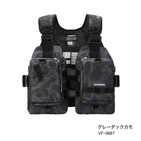 （取寄せ／7月末予定） （20年9月新商品） シマノ ゲームベストライト VF-068T グレーダックカモ フリーサイズ