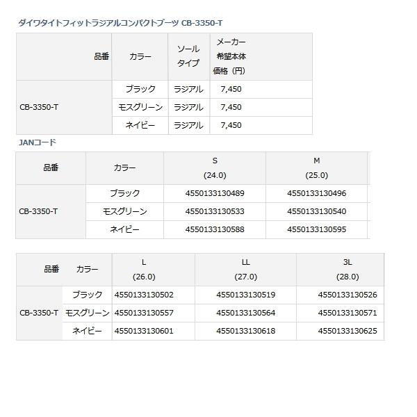 正規品 21年4月新商品 ダイワ タイトフィットラジアルコンパクトブーツ Cb 3350 T ネイビー Lサイズ フィッシングブーツ Www Mobilite Fr Sodexo Com