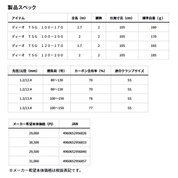 ダイワ ディーオ TSG 100-170 （仕舞寸法 105cm） （保証書付）_2