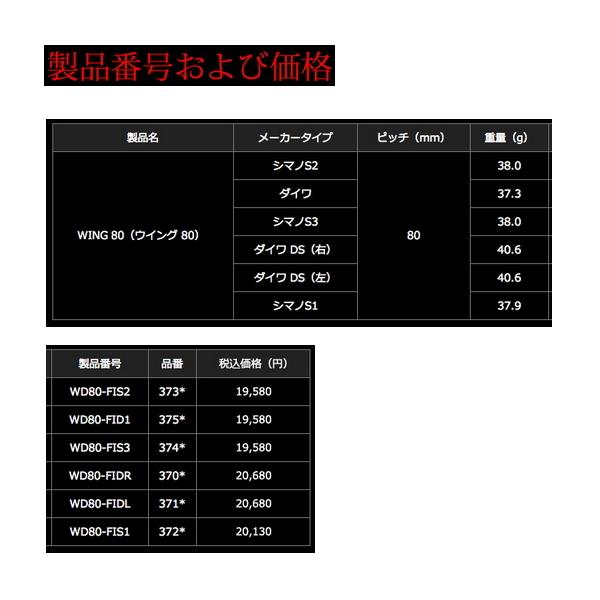 ご予約品 リブレ ウイング 80 WD80-FIS2 シマノS2用 チタン/ゴールド 3734 【返品不可】 【小型商品】