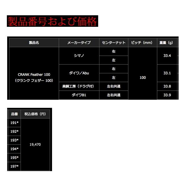 リブレ クランク フェザー 100 FLSF100-FI 左巻 シマノ用 チタン／ゴールド 1924 （返品不可） （小型商品）